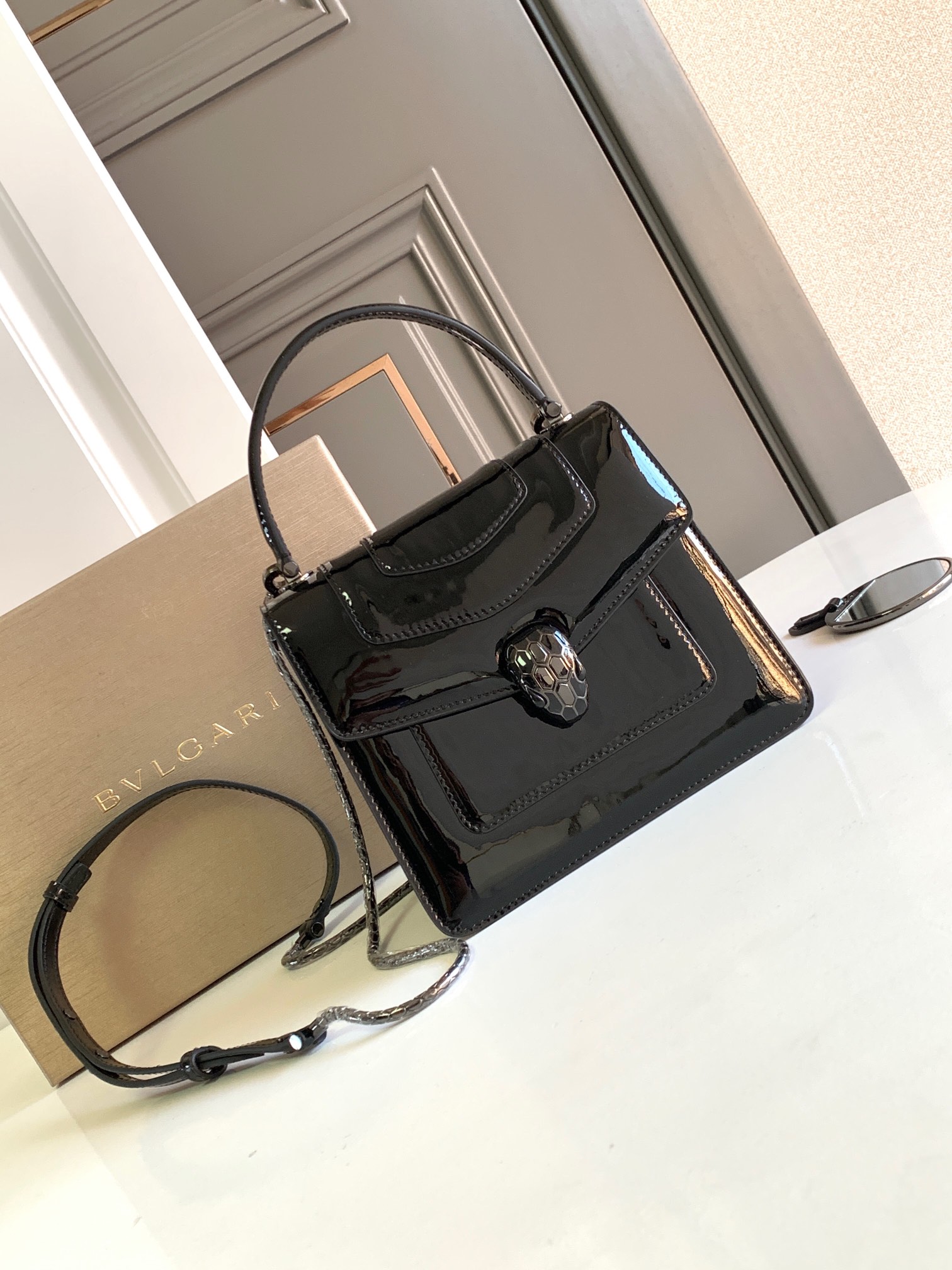 Bvlgari Serpenti Forever Mini Top Handle Black